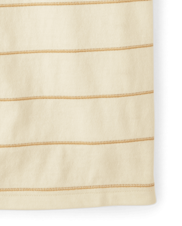 Boys Striped Textured Henley Tee