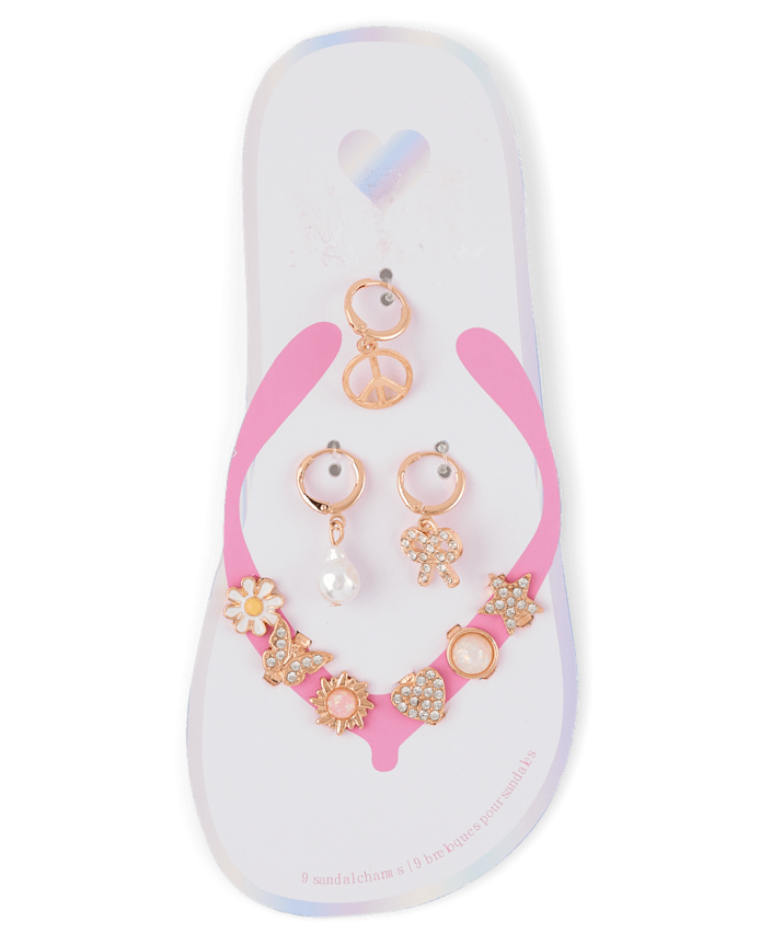 Girls Butterfly Sandal Charm 9-Pack