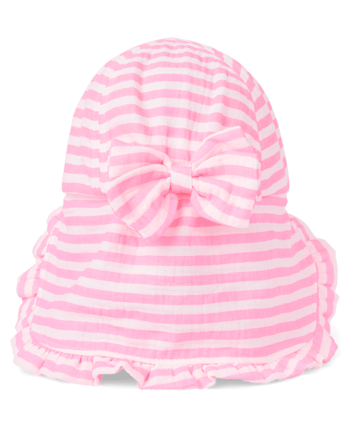Baby Girls Striped Bow Sun Hat