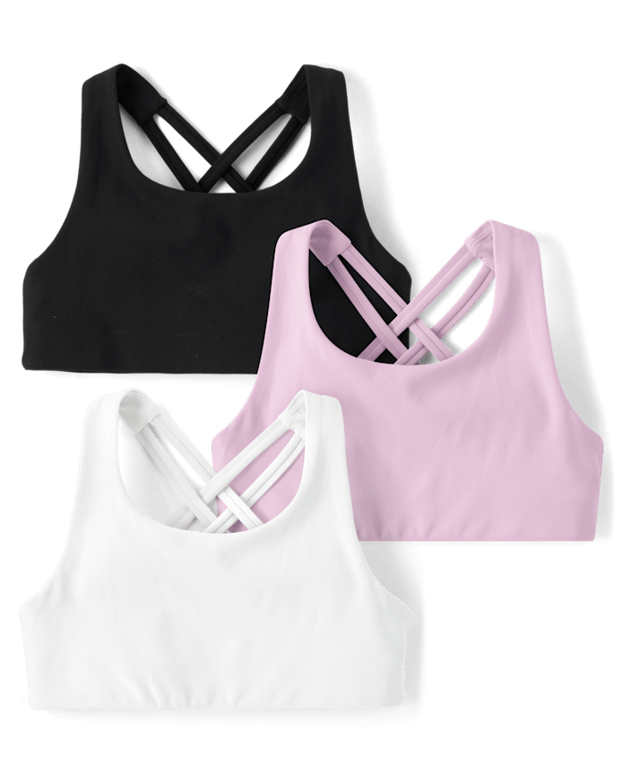 Girls Quick Dry Sports Bra 3-Pack