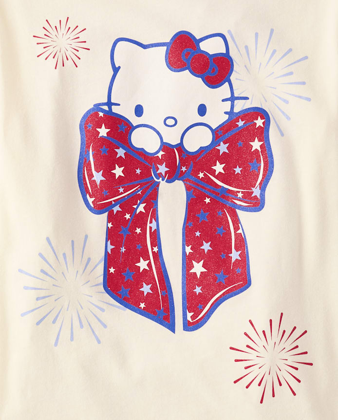 Girls Hello Kitty® Glitter Bow Relaxed Graphic Tee