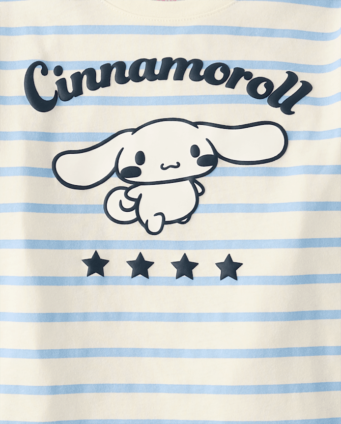 Girls Cinnamoroll™ Puff Print Striped Graphic Tee