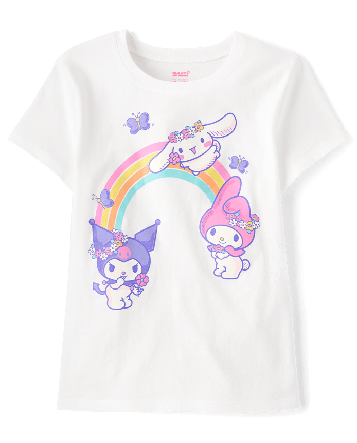 Girls Hello Kitty® And Friends Glitter Rainbow Graphic Tee