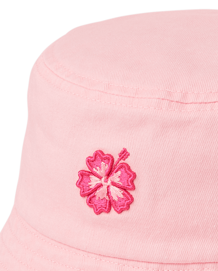Baby And Toddler Girls Embroidered Hibiscus Bucket Hat