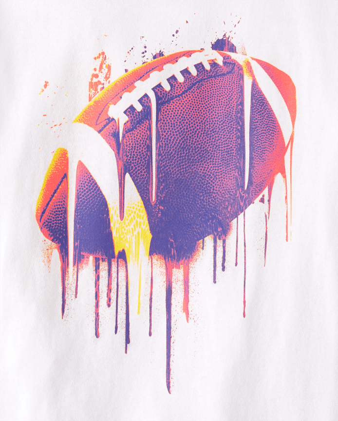 Boys Football Drip Graphic Tee