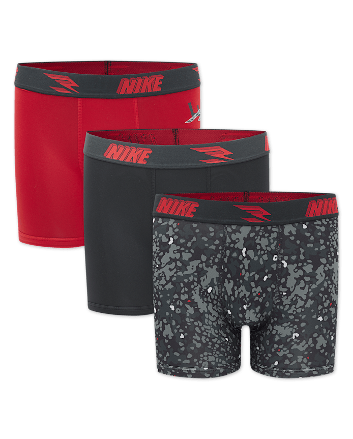 Boys Nike 3BRAND™ by Russell Wilson Print Dri-FIT Boxer Brief Underwear 3-Pack