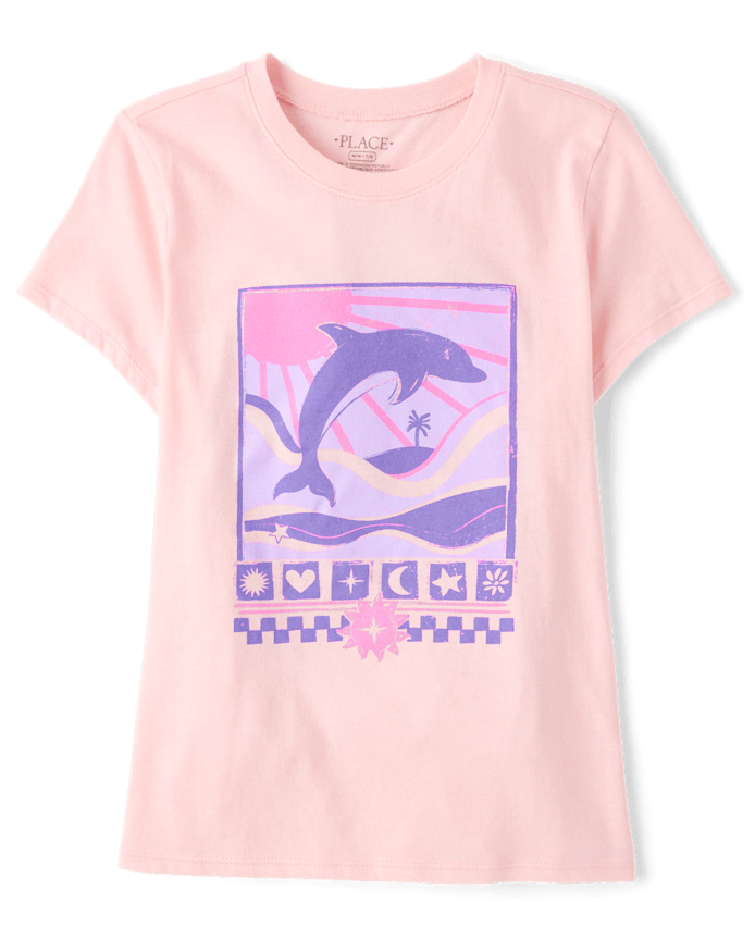 Girls Dolphin Graphic Tee