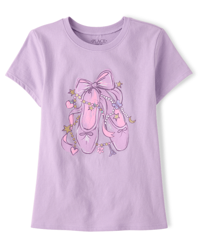 Girls Ballet Slippers Graphic Tee