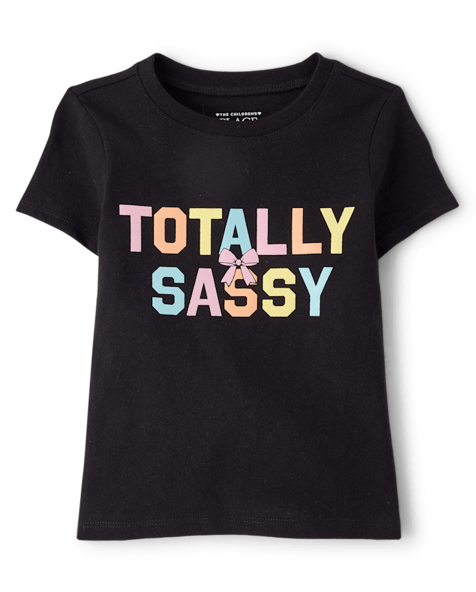 T-shirt graphique impertinent pour bébés et petites filles