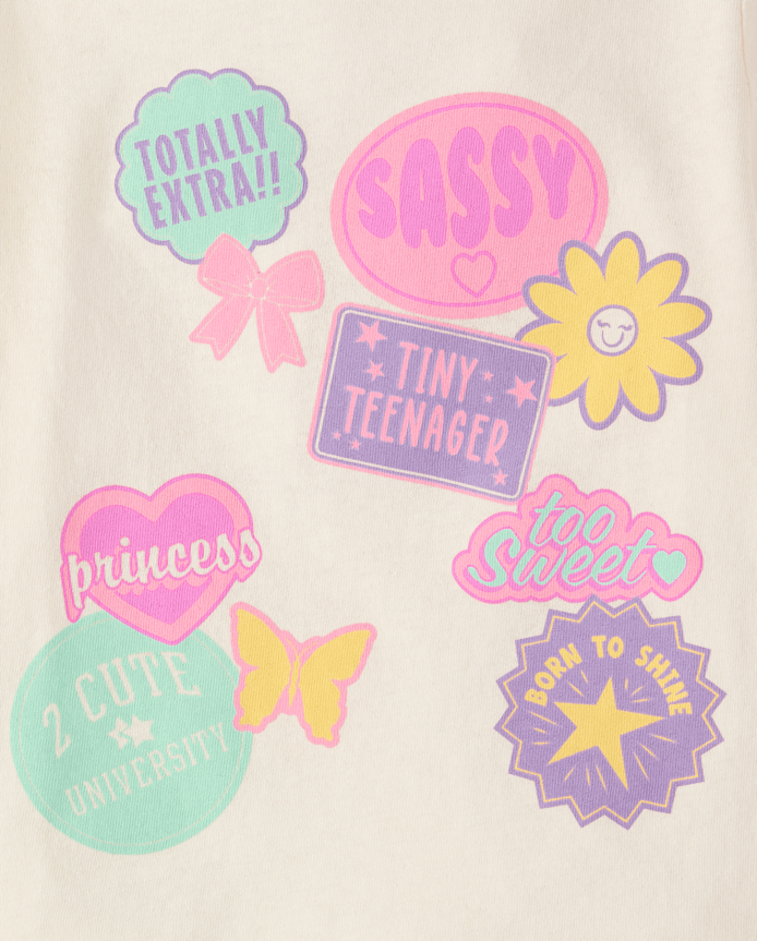 Baby And Toddler Girls Stamps Graphic Tee