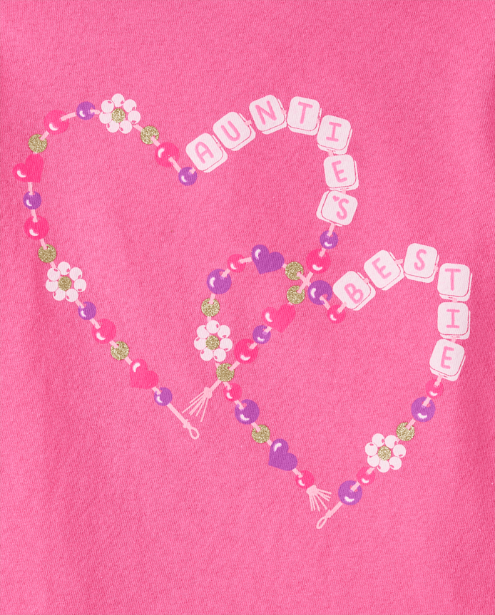 T-shirt graphique pour bébés et petites filles avec bracelets de tante