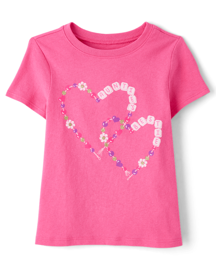 Baby And Toddler Girls Auntie Bracelets Graphic Tee