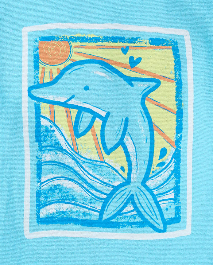 Baby And Toddler Girls Dolphin Graphic Tee