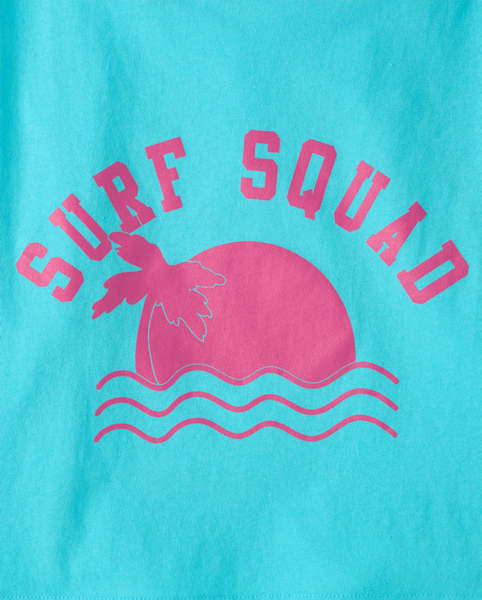 Girls Surf Squad Relaxed Cropped Graphic Tee