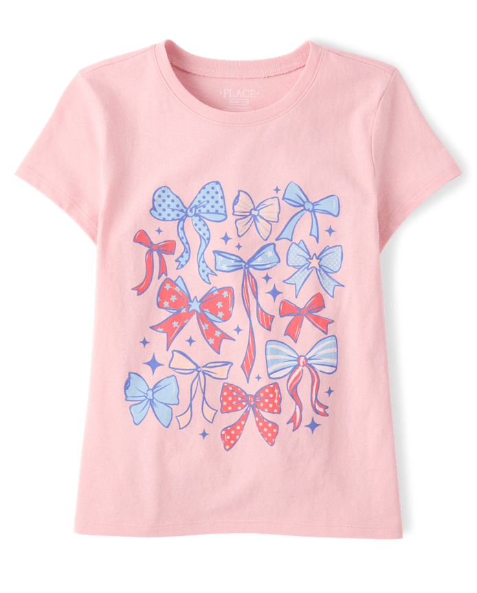 Girls Americana Bows Graphic Tee