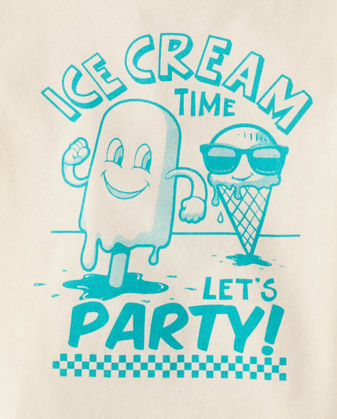 T-shirt graphique pour bébés et petits garçons « L'heure de la glace »
