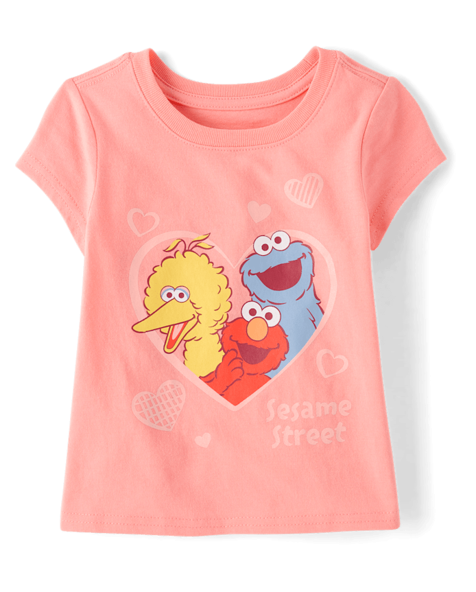 Baby And Toddler Girls Sesame Street® Heart Graphic Tee
