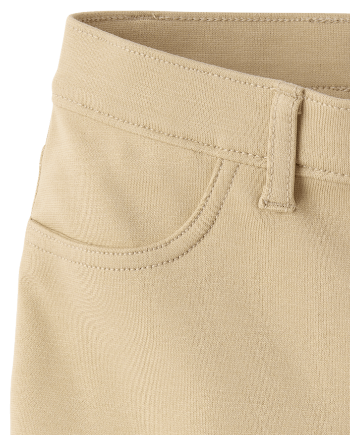 Girls Uniform Ponte Knit Pull On Wide Leg Pants