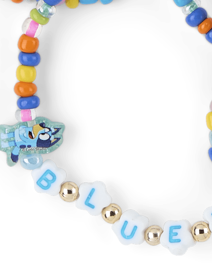Bracelet Bluey™ pour filles, lot de 6, orné de perles, idéal pour les meilleures amies