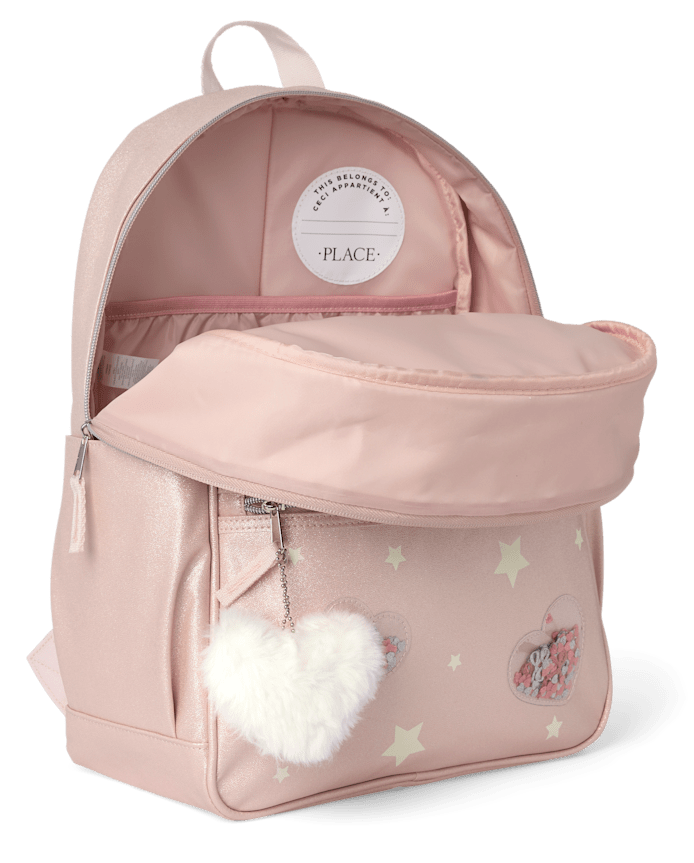 Girls Shimmer Shakey Heart Backpack