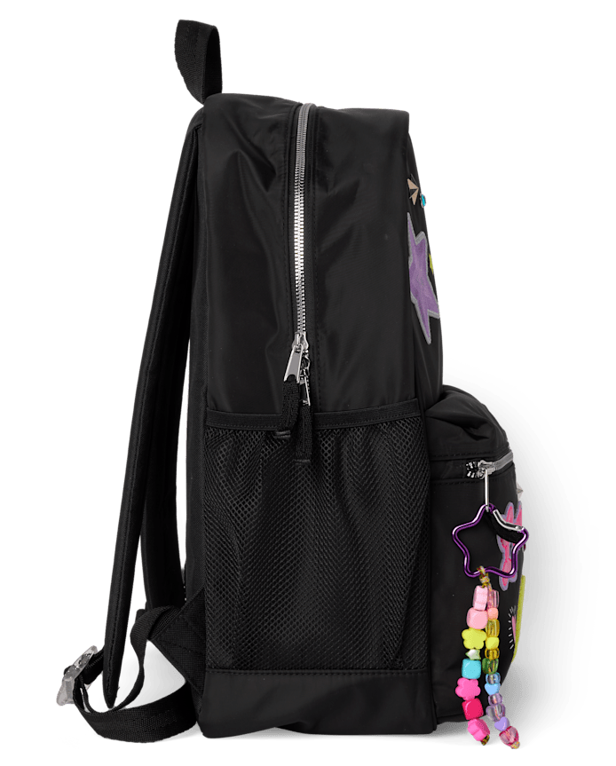 Girls Embroidered Patch Backpack
