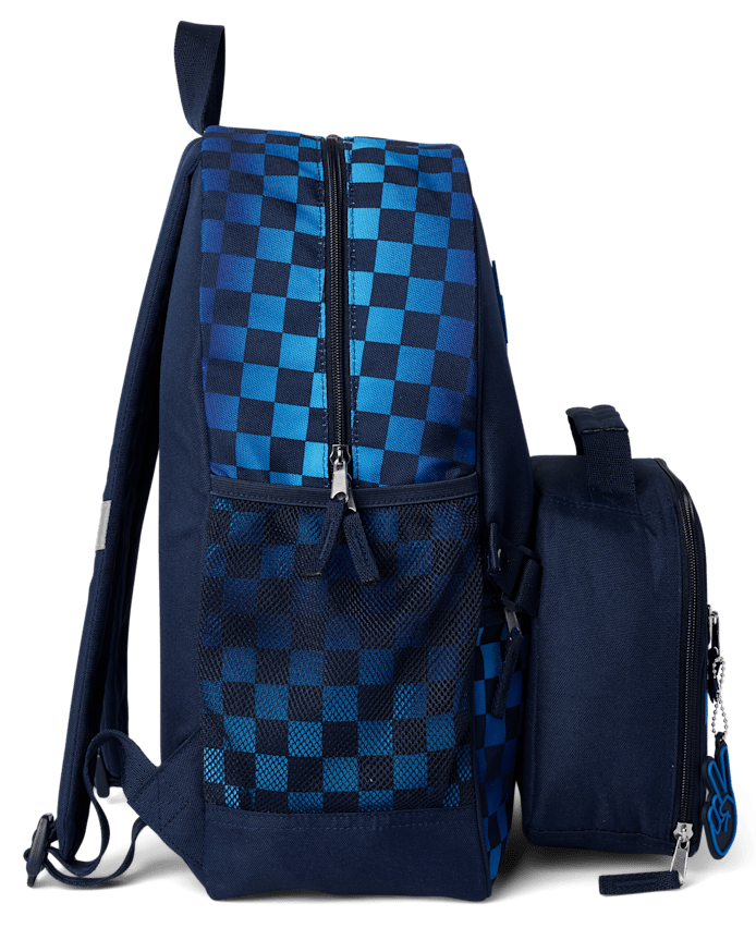 Boys Checkered Backpack 2-Piece Set