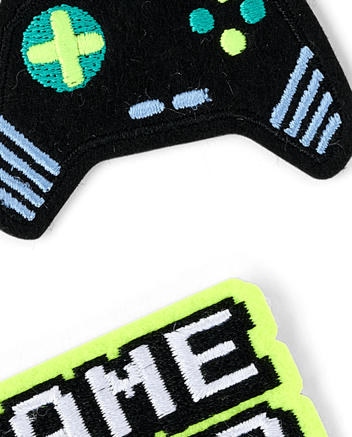 Boys Embroidered Video Game Patch 4-Pack