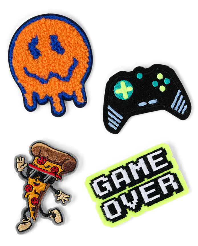 Boys Embroidered Video Game Patch 4-Pack
