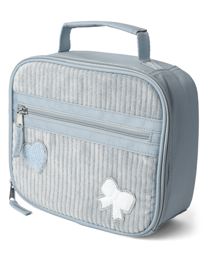 Girls Embroidered Heart Corduroy Lunchbox