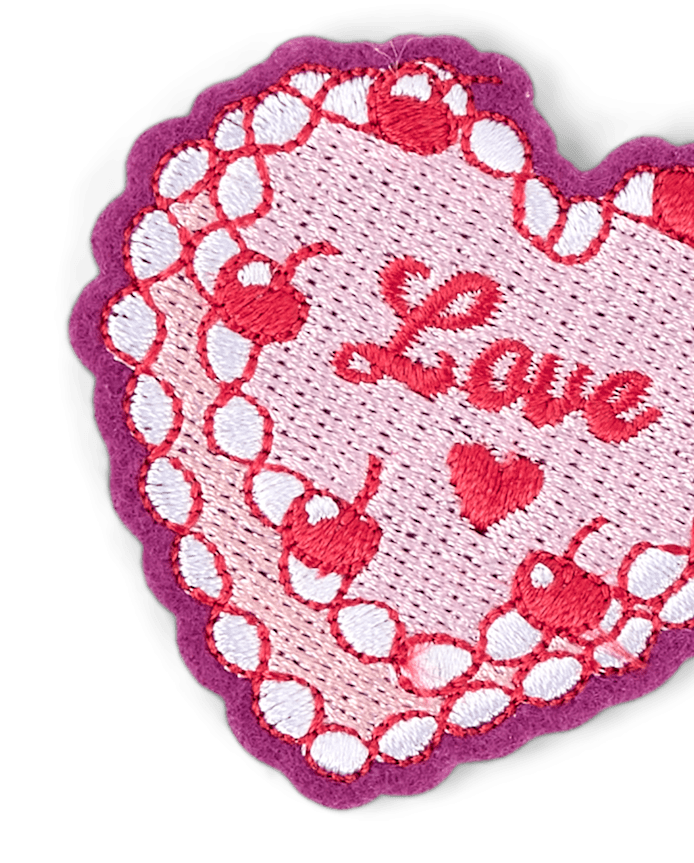 Girls Embroidered Love Patch 4-Pack