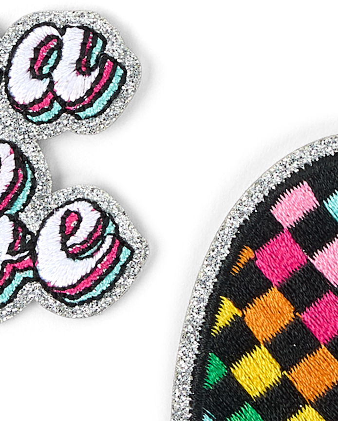 Girls Embroidered Lightning Bolt Patch 4-Pack