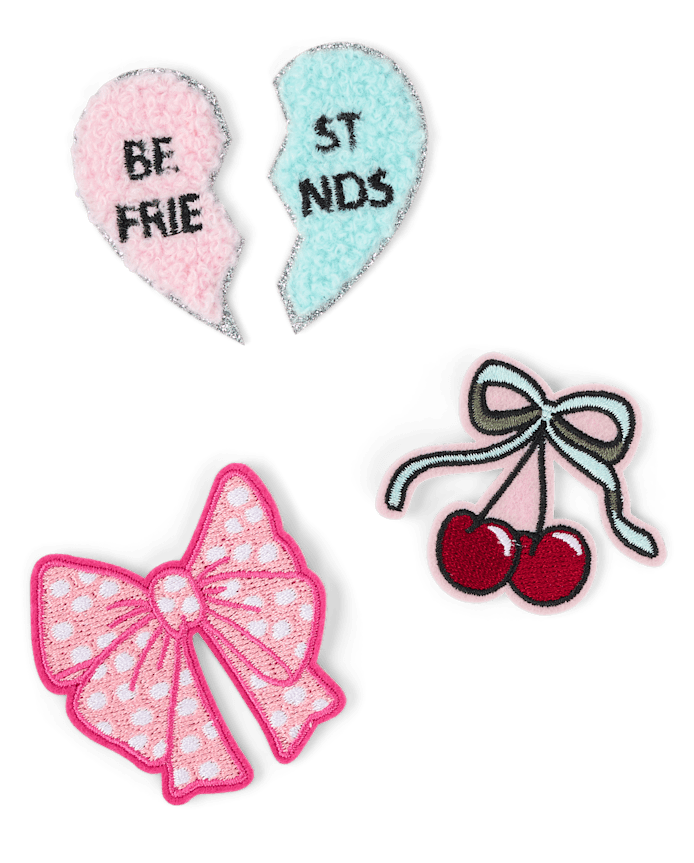 Girls Embroidered BFF Patch 4-Pack