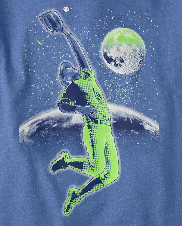 T-shirt graphique pour garçon joueur de baseball