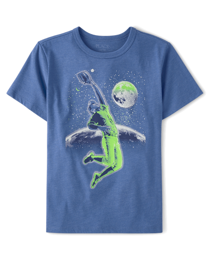 Boys Baseball Player Graphic Tee