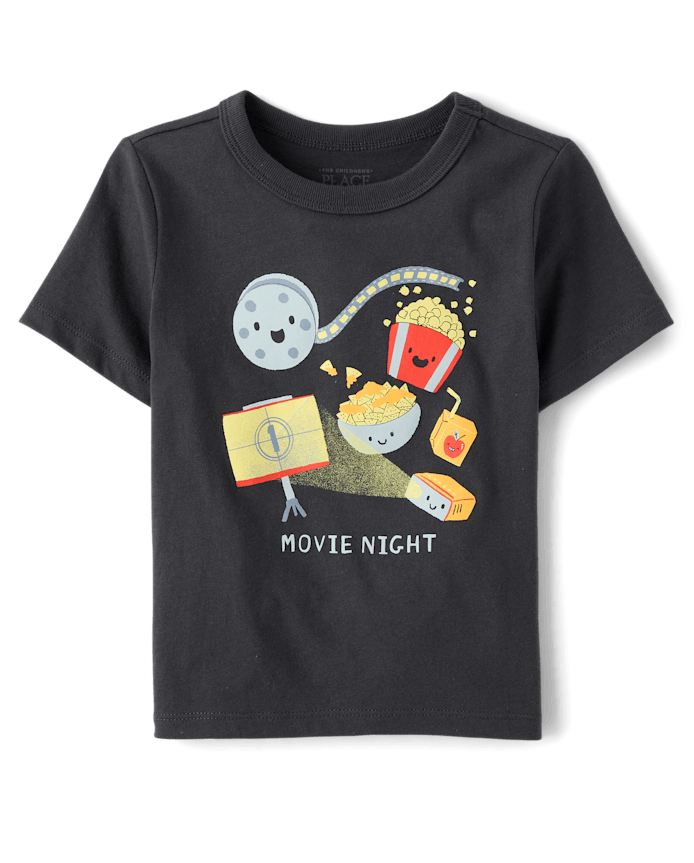 Baby And Toddler Boys Movie Night Graphic Tee