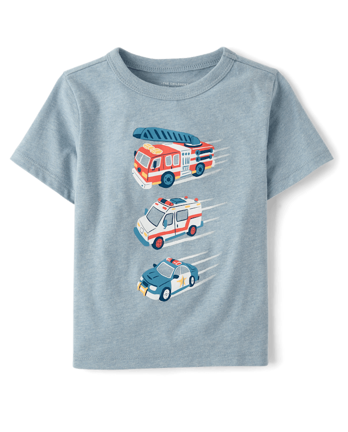 Baby And Toddler Boys Emergency Vehicle Graphic Tee