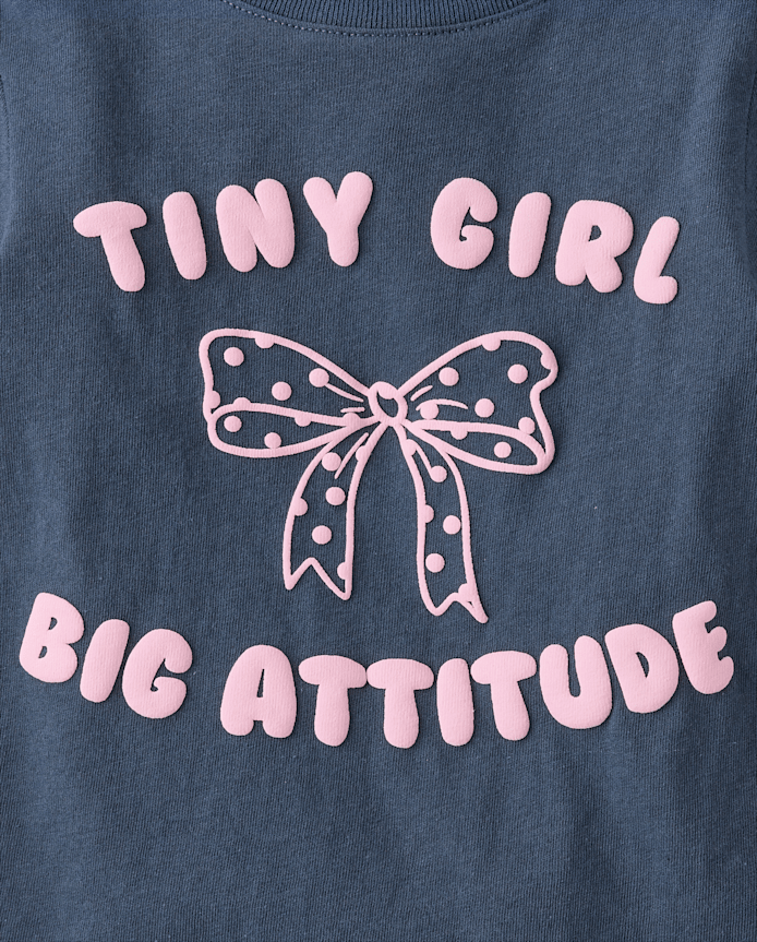 Baby And Toddler Girls Big Attitude Graphic Tee