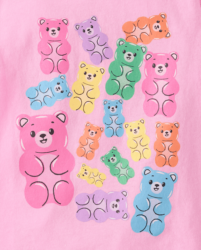 T-shirt graphique ourson bonbon pour bébés et petites filles