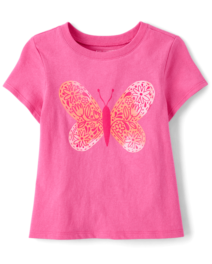 Baby And Toddler Girls Butterfly Graphic Tee