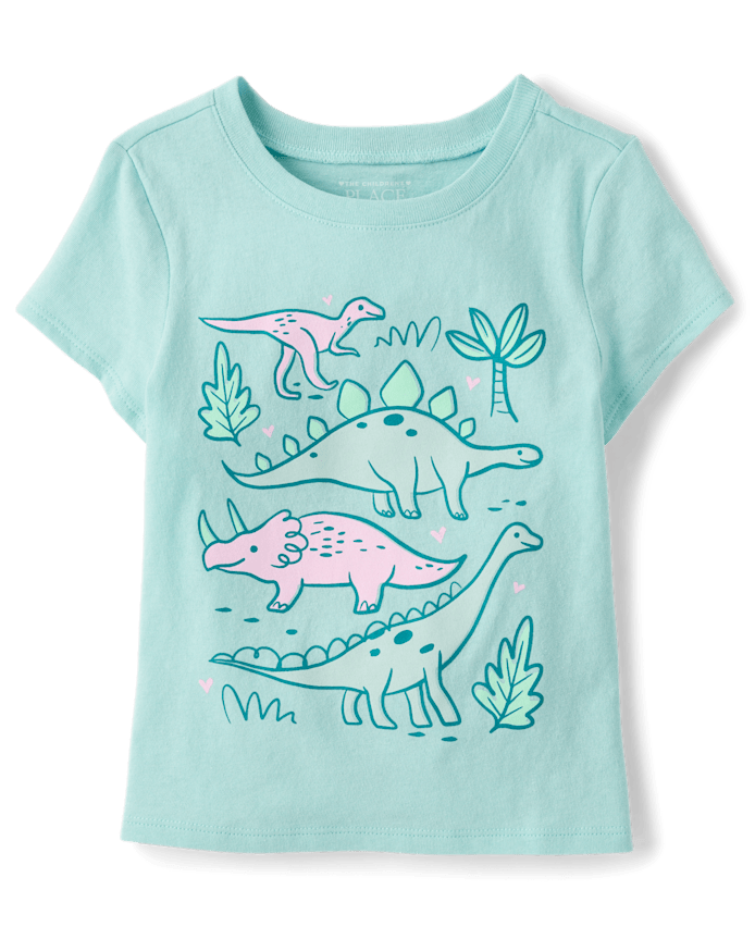 Baby And Toddler Girls Dino Graphic Tee