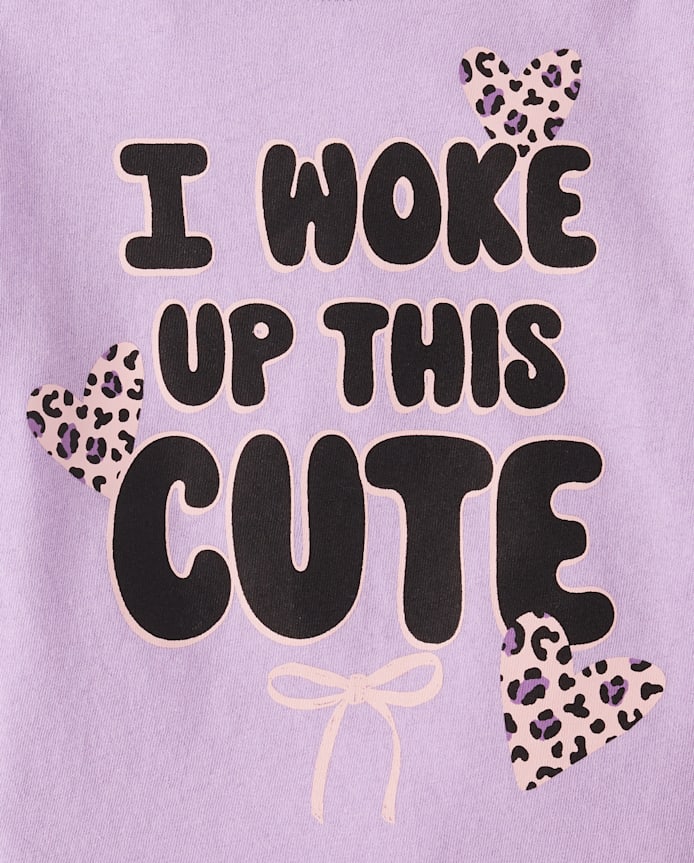 Baby And Toddler Girls Woke Up Cute Graphic Tee