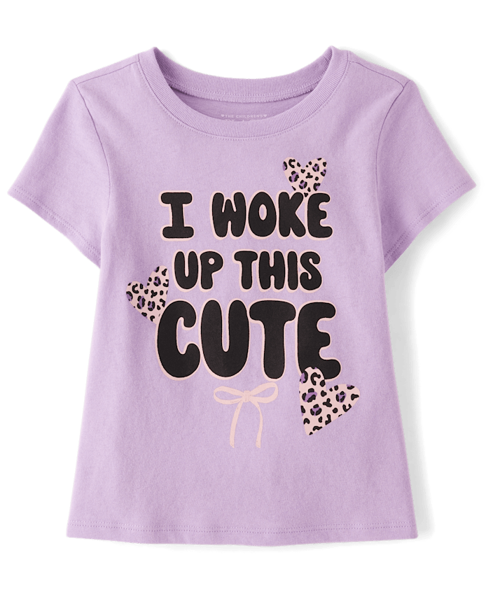 Baby And Toddler Girls Woke Up Cute Graphic Tee