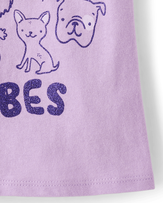 Baby And Toddler Girls Pawsitive Vibes Graphic Tee