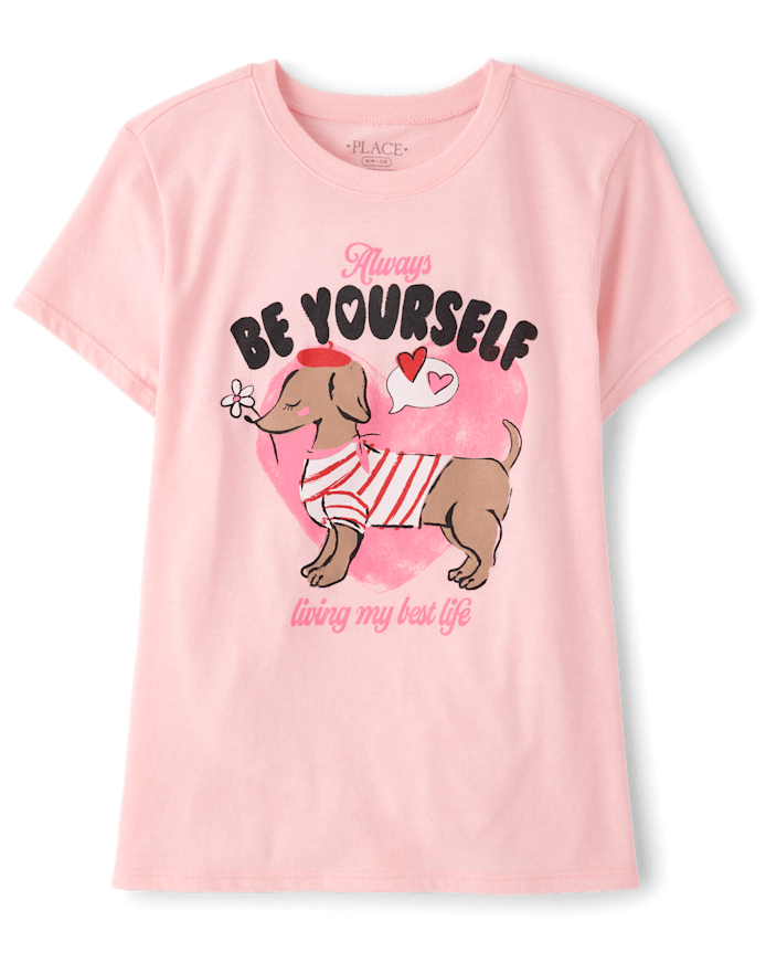 Girls Dog Graphic Tee