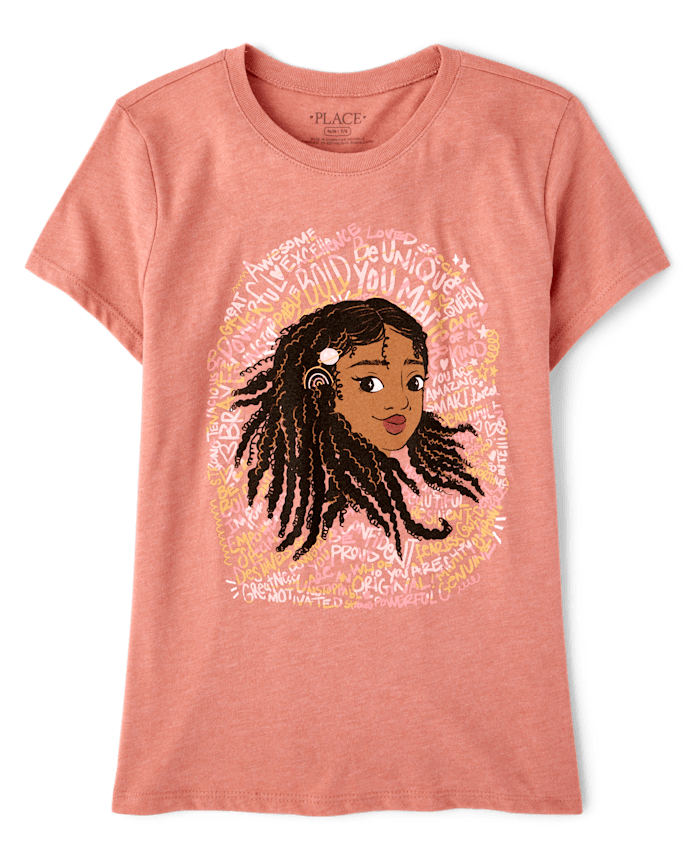 Girls Positive Words Graphic Tee