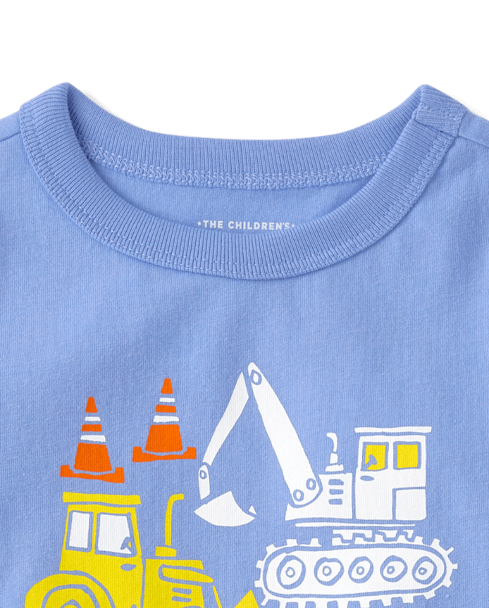 Baby And Toddler Boys Construction Trucks Graphic Tee