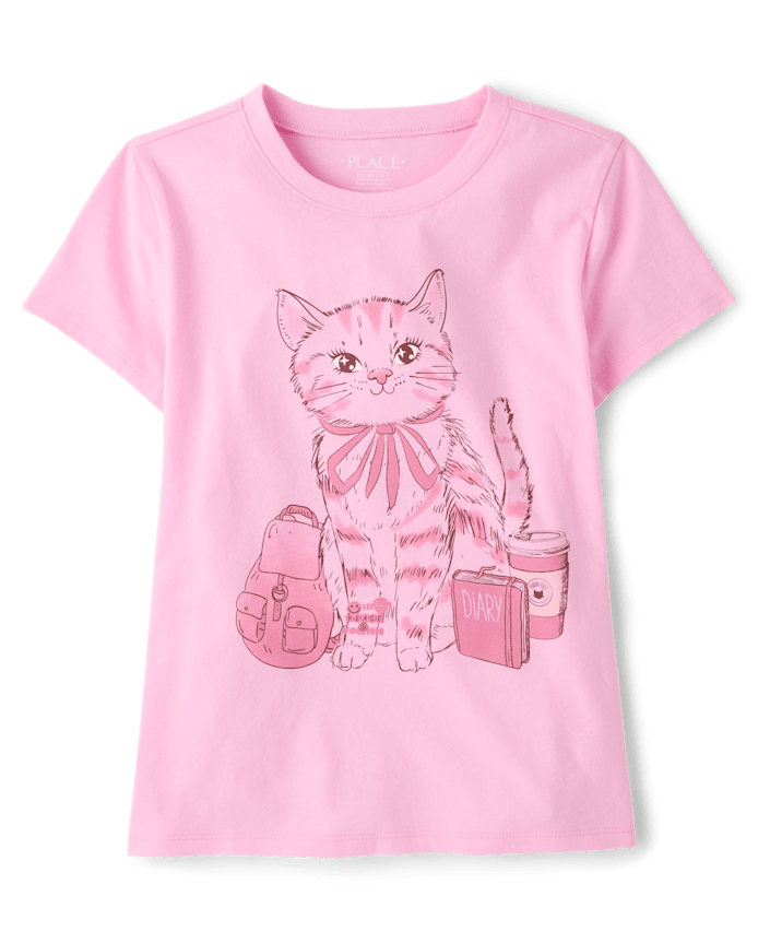 Girls Cat Graphic Tee