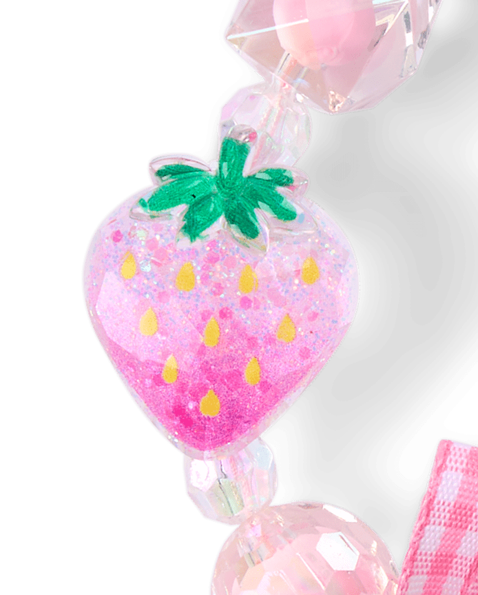 Girls Strawberry Beaded Bag Charm