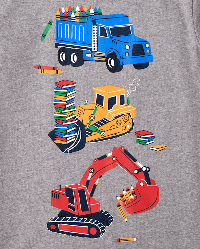 T-shirt à motif de véhicule chantier pour bébés et petits garçons