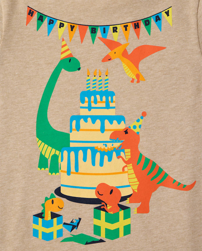 Baby And Toddler Boys Dino Birthday Graphic Tee